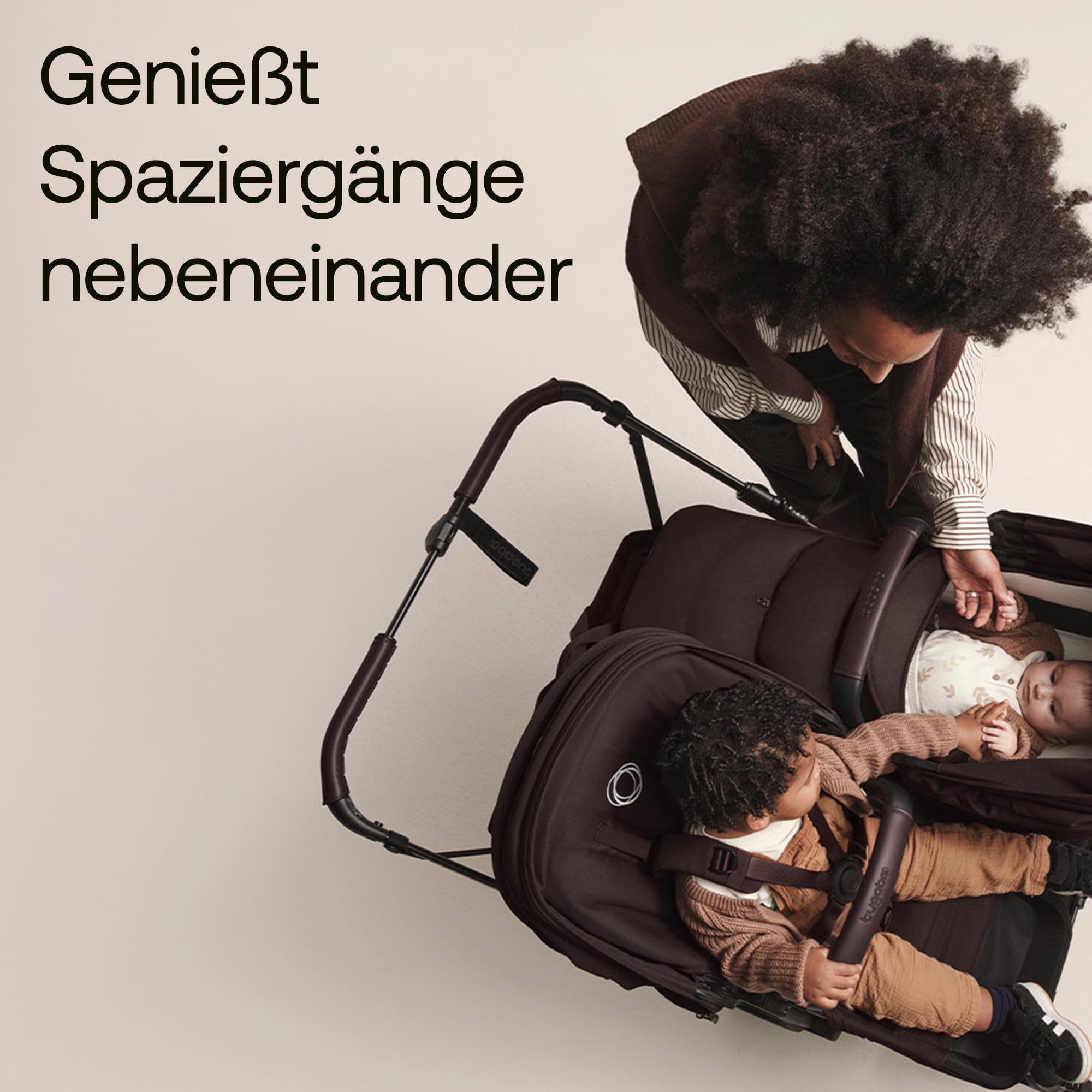 Bugaboo Donkey 6 Double, Geschwisterwagen für Baby & Kleinkind, Doppelkinderwagen mit wendbarem Sitz und Liegewanne, komfortable Einhand-Lenkung, Fern Green