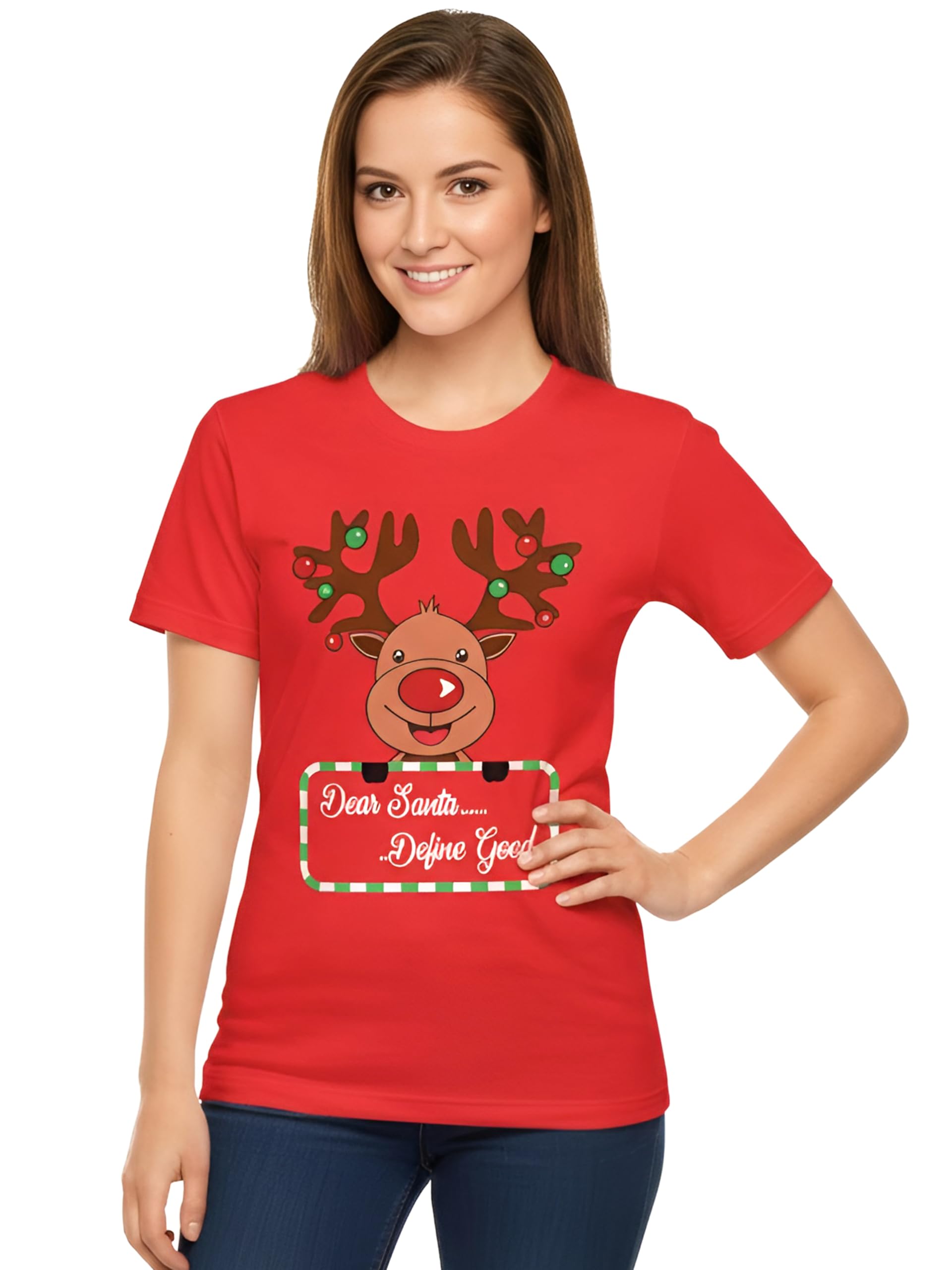 Love My Fashions Christmas Tshirts for Womens Xmas Party Shirts Festival Tshirts Snowmen Santa Fun Reindeer Jumpers