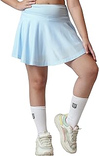 UMILDO Girls Activewear Skorts – Solid Sports Skorts with Convenient Pockets and Built-in Shorts for Tennis Skating &amp; Danc