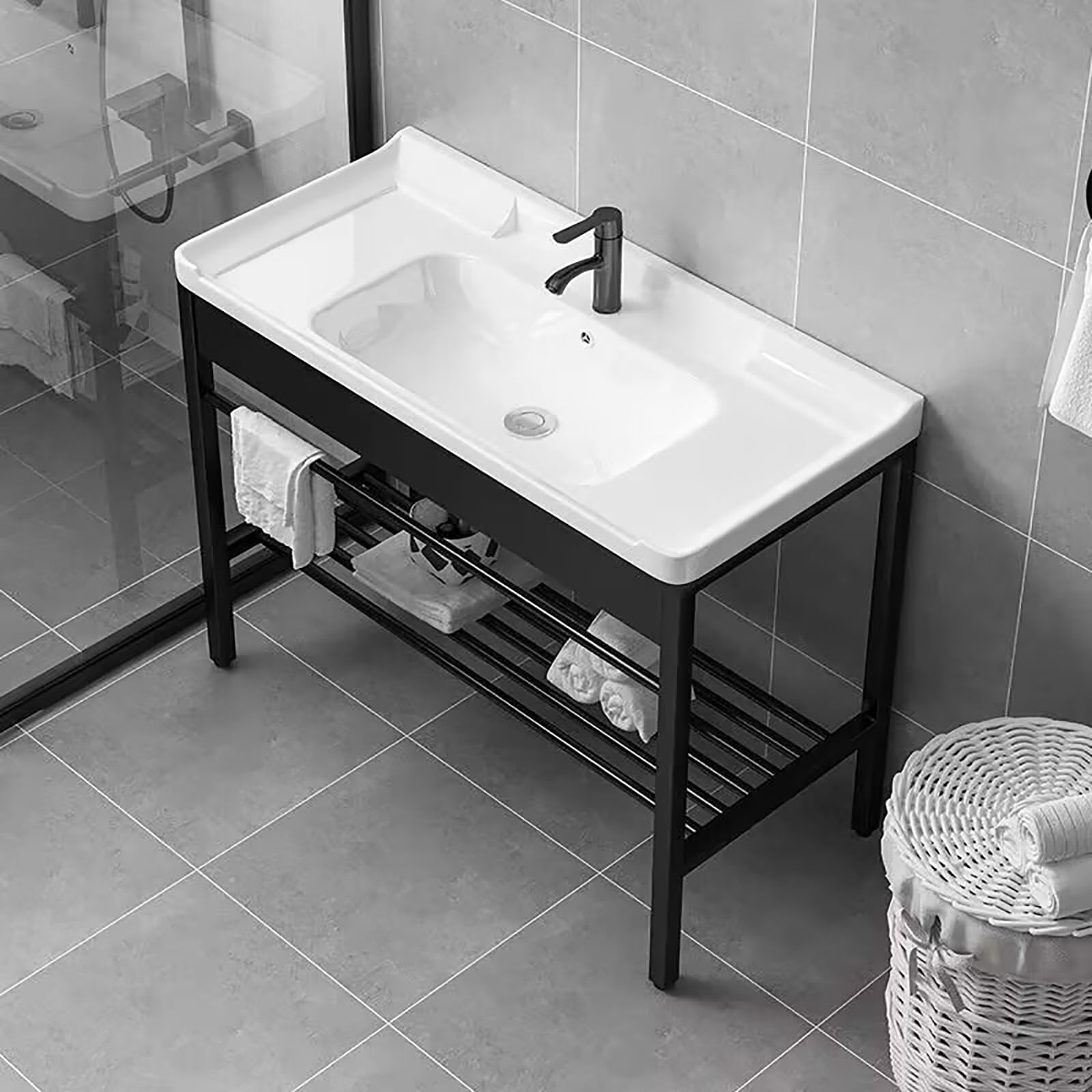 Lavello Esterno,Lavatoio Ceramica,Lavandino Da Bagno,Lavabo Lavanderia Con Acciaio Inox Staffa,Lavello Portatile In Acciaio Inossidabile Commerciale,Lavandini Con Rubinetto,Lavabi Autoportante ( Size