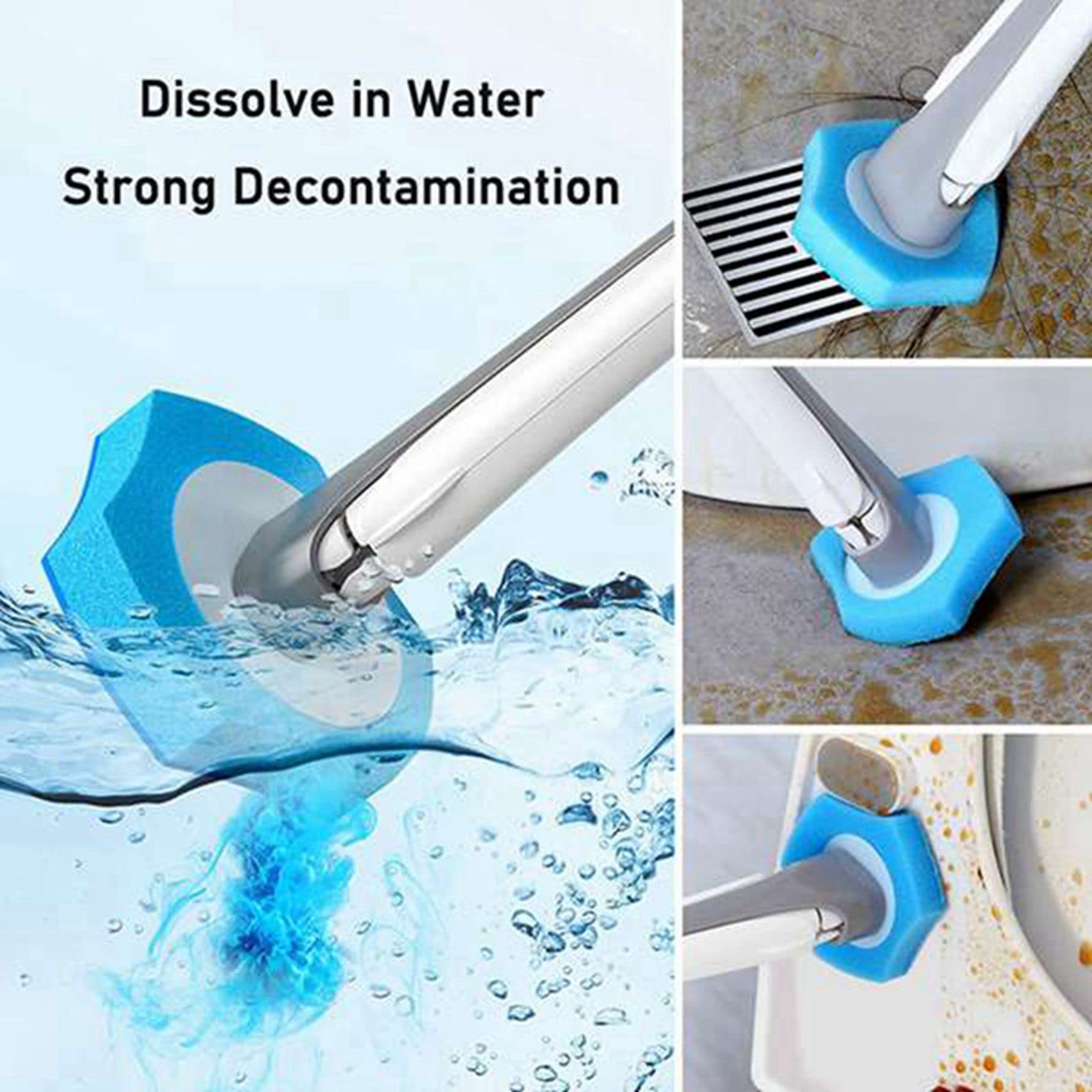 Système de Nettoyage de Toilette Jetable Recharge Jetable de Toilette Recharge Brosse Fraîche Recharges Jetables - 192 Recharges