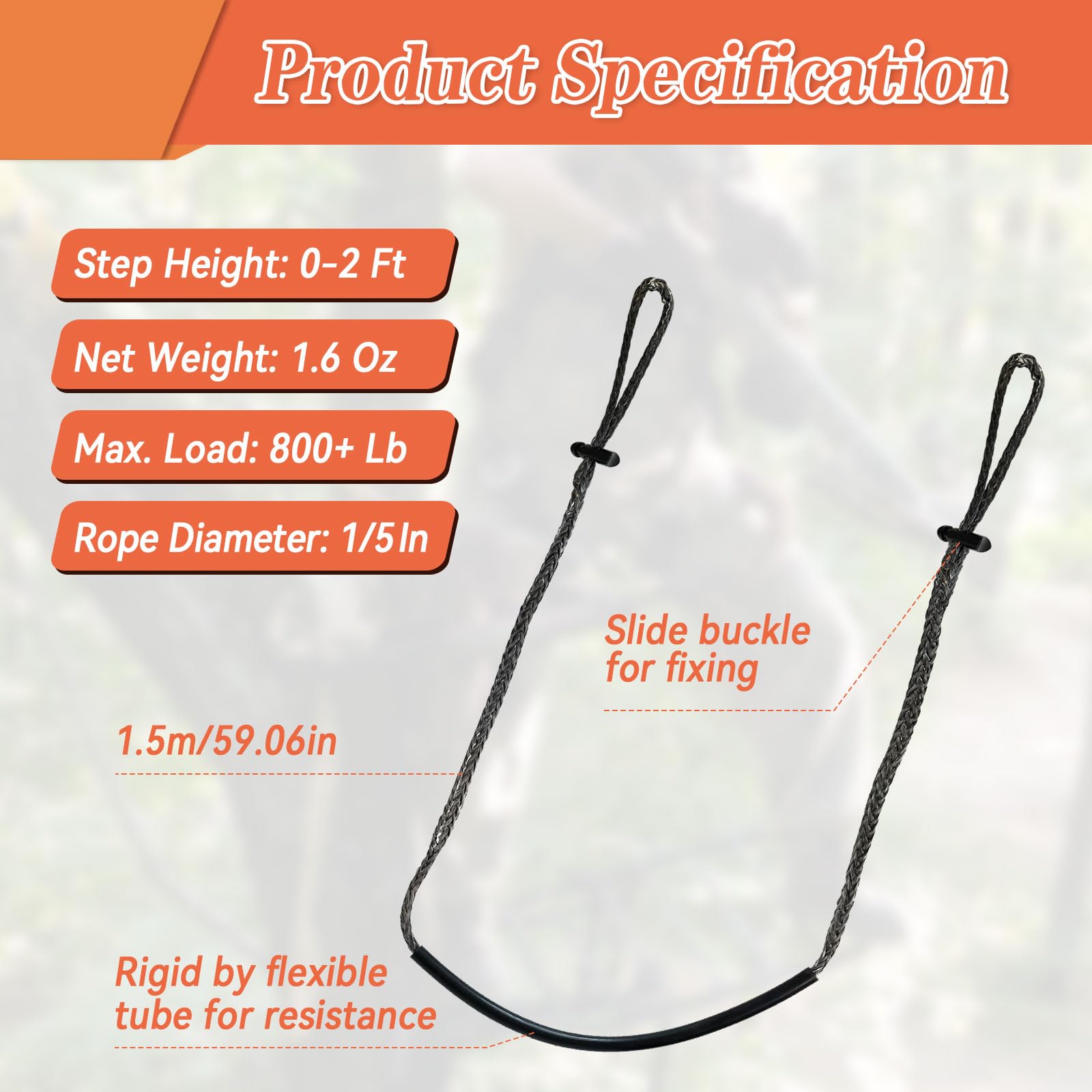 HSOKEW Climbing Stick Aider for Hunting, Dais Chain Single Step Aider Hand-Braided Lightweight Hunting Rope Ladder Gear Tree Stand Step for Safety Outdoor, 4pcs