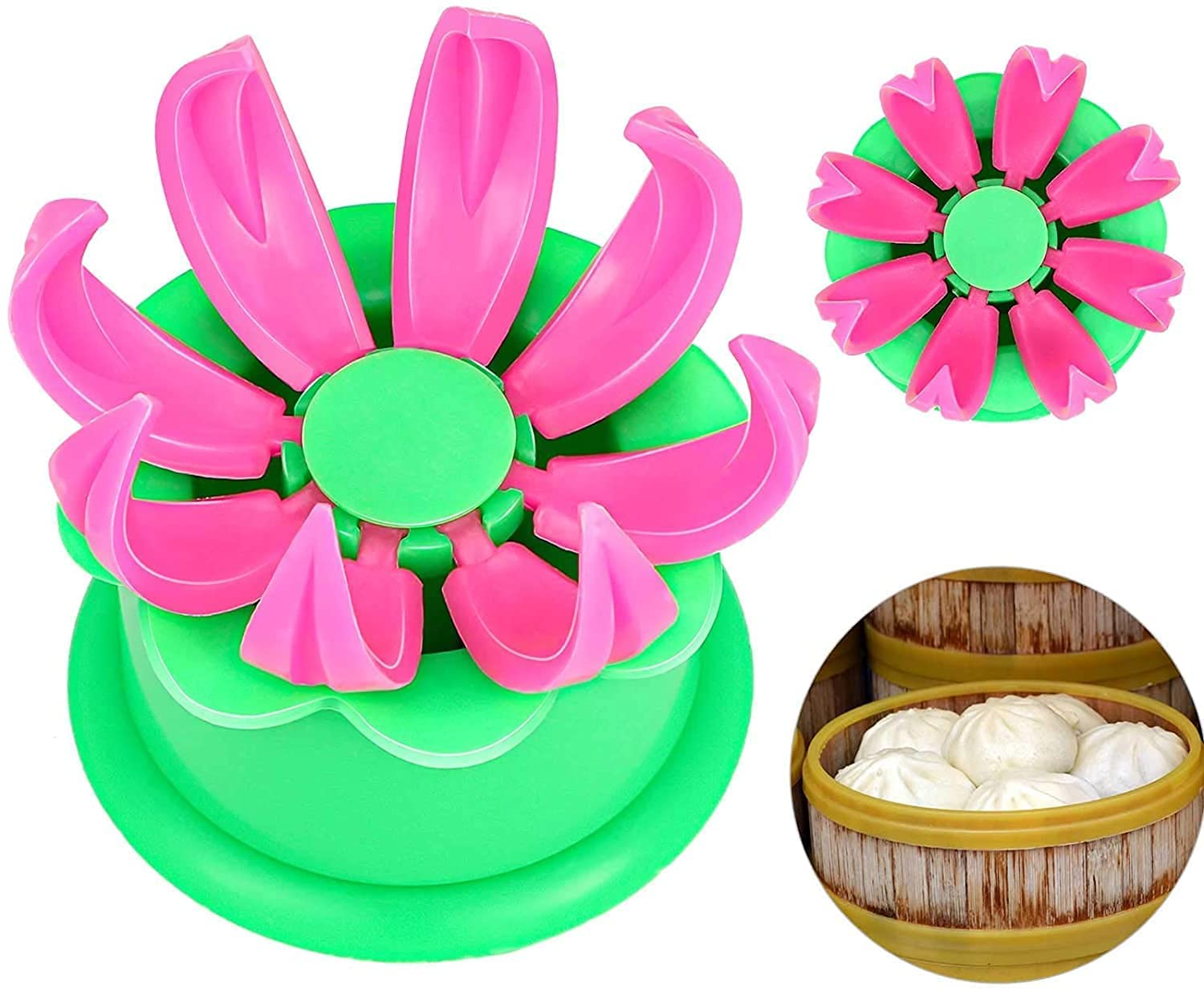 Plastic Momos Maker Mould Shapes Cooking Tool Dumpling Maker Chinese baozi Makers Dough Press Making Mold (Multi Color) for Home, Restaurant Kitchen Cooking for Chinese