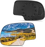 Vista 13 de BDFHYK Vidrio de espejo compatible con Dodge Ram 1500 2500 2009-2018, espejo exterior de vista lateral con placa de respaldo, reemplaza 68050299AA