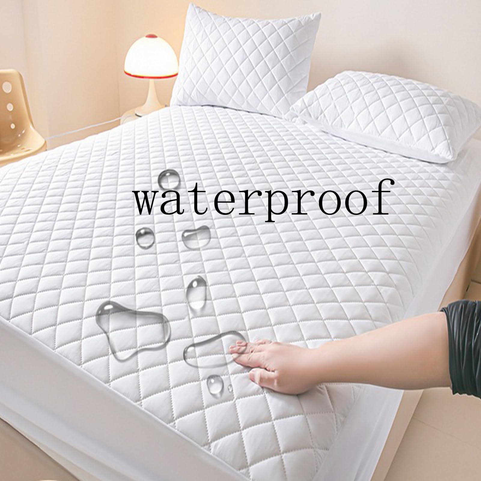 Protector Colchon Impermeable,Acolchado Cubre Colchon Transpirable Lavable