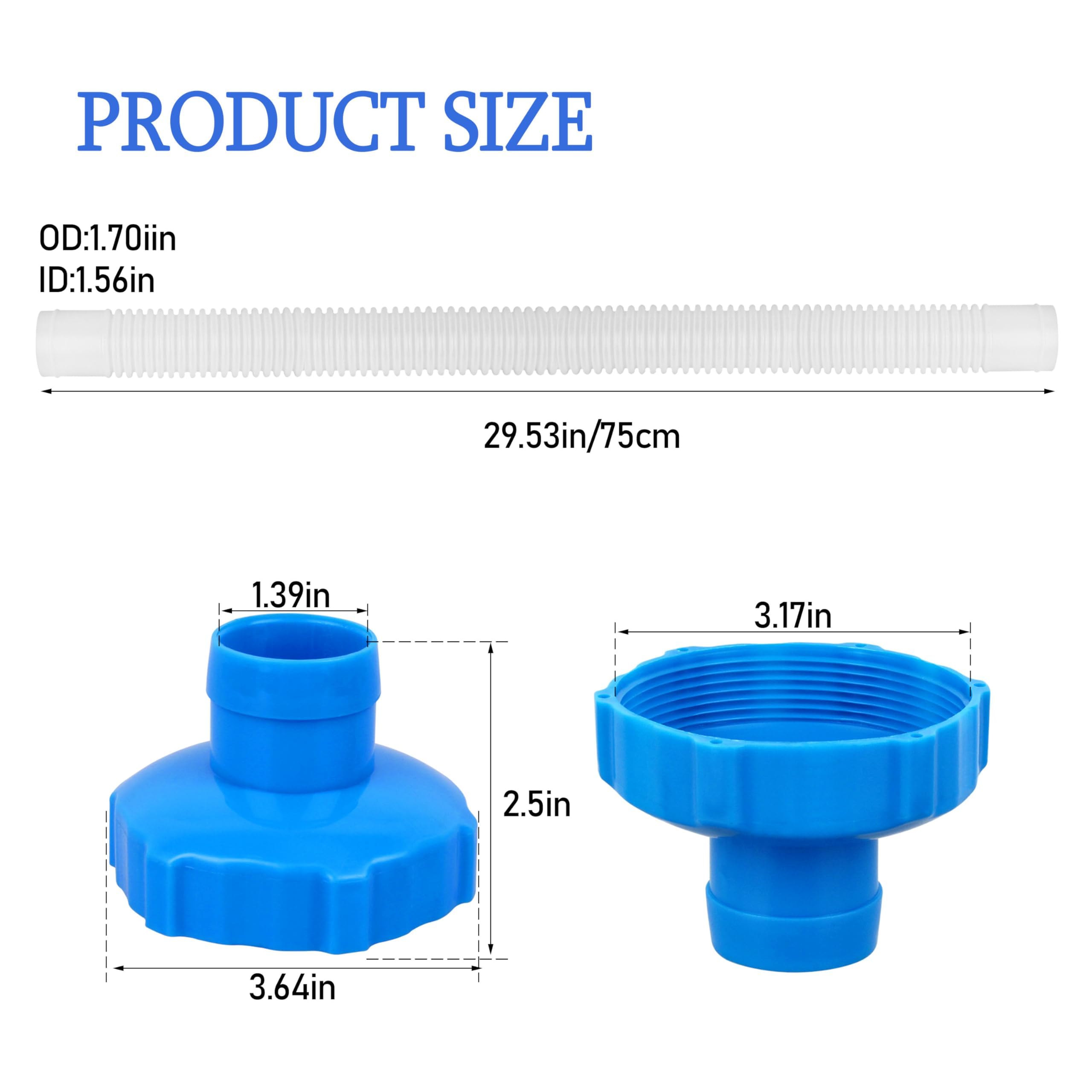 25016 Tuyau de Skimmer de Piscine avec Adaptateur, Tuyau de Remplacement pour Piscine, Tuyaus de Skimmer et Adaptateur B, Kit d’Accessoires pour Piscines Hors Sol pours Pompe de Filtre