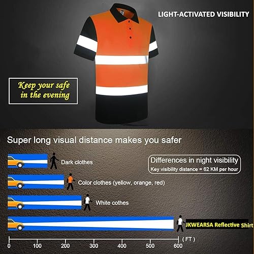 Miniatura 3 de Camisa de seguridad para hombre, camiseta reflectante de alta visibilidad, de secado rápido, transpirable, suave