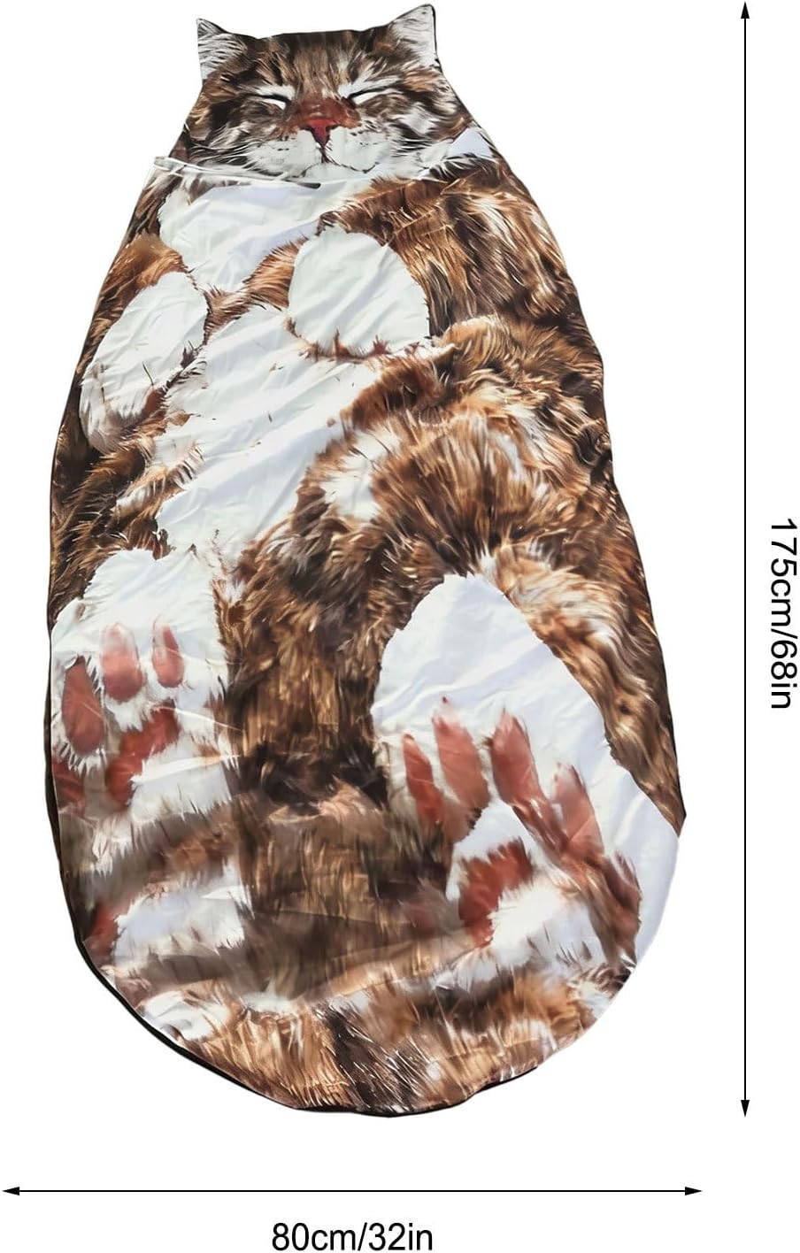 Cat Shape Sleeping Bag Set - Animal Sleeping Bag | Cats Envelope Design Soft Plush, Warm Cute Blanket,Camping Sleepings Bags for Home Lounging Indoor Floor Bed Travel Relaxation Sleepovers