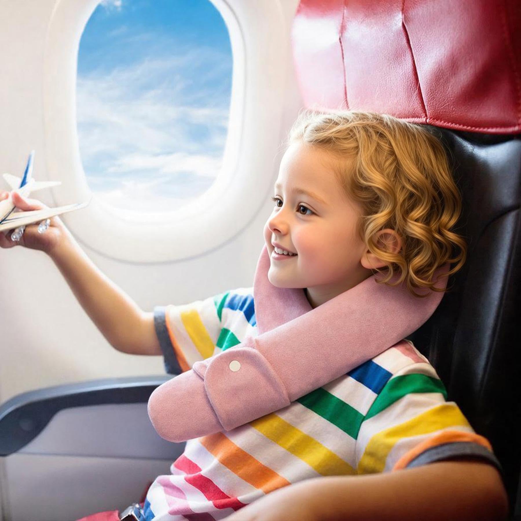 Kids Travel Neck Pillow, Toddler Travel Pillow for Car &amp; Airplane