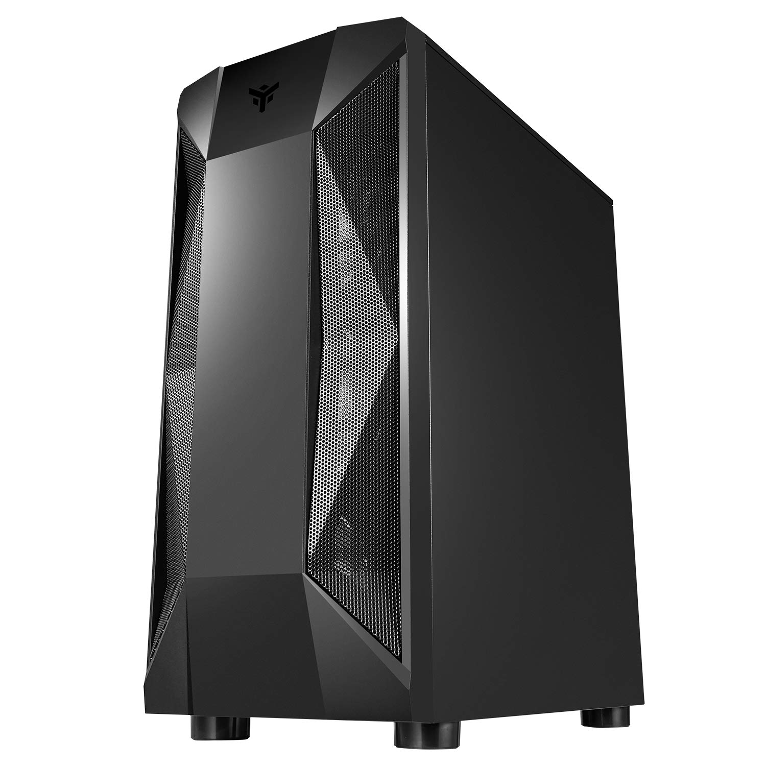 Itek THE ROCK EVO - Case PC Gaming Middle Tower ATX, 1 Ventole da 12 cm ARGB in dotazione, 2xUSB3.2 - frontale ABS e mesh, pannello laterale in vetro temperato, nero
