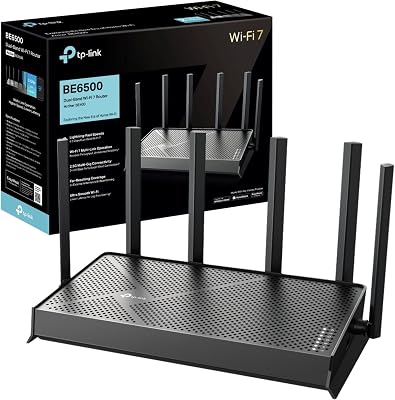 TP-Link Archer BE400, BE6500 Dual-Band WiFi 7 Router, 6.5Gbps Lightning-Fast Speeds, 2.5Gbps Wired Connection, Easy Mesh Compatible WiFi Router, 8K Streaming, HomeShield, Works with Google Assistant