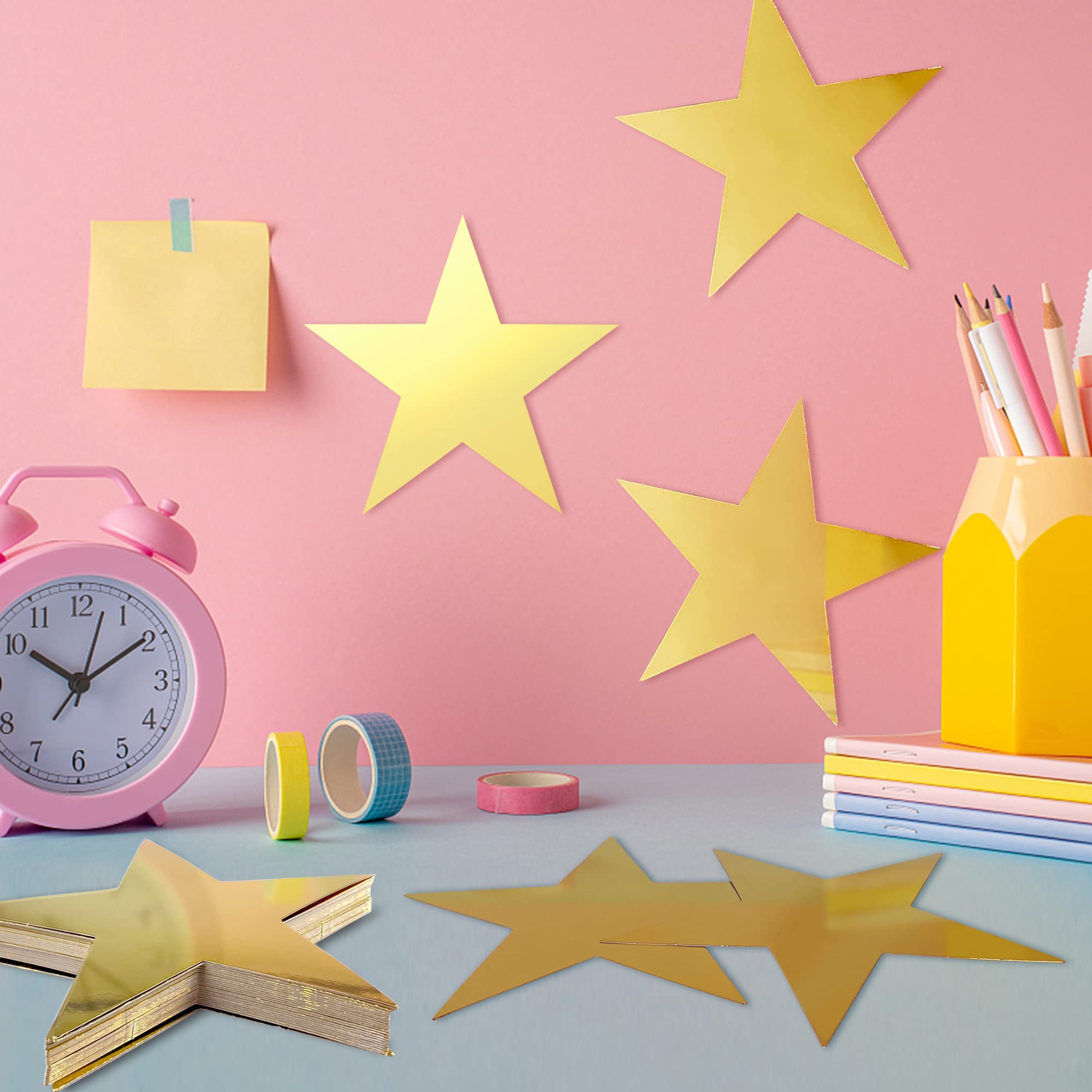 120 Stück Glitzernde Stern-Ausschnitte, 15 Cm, Doppelt Bedruckt – Für Party, Klassenzimmer, Wanddeko