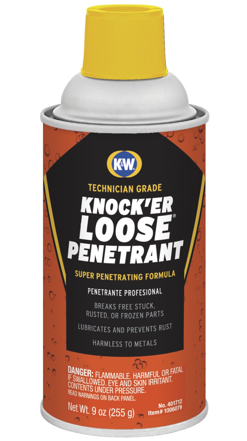 K&W Technician Grade Knock'er Loose Lubricant Penetrant 401712 – 9 WT. Oz. Rust Penetrant for Corrosion Free Applications
