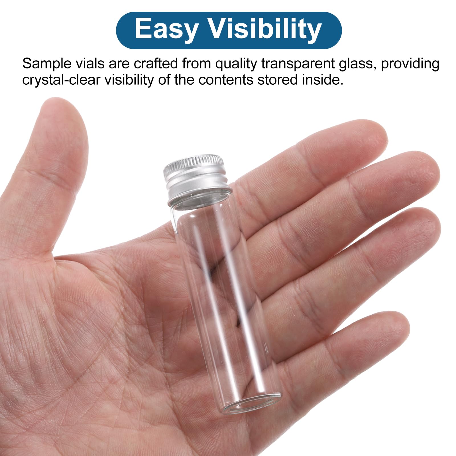 Fiale In Vetro 5ml Con Tappi - Set Da 50 Pezzi Con Etichette Per Oli Essenziali E Campioni - Foto 9