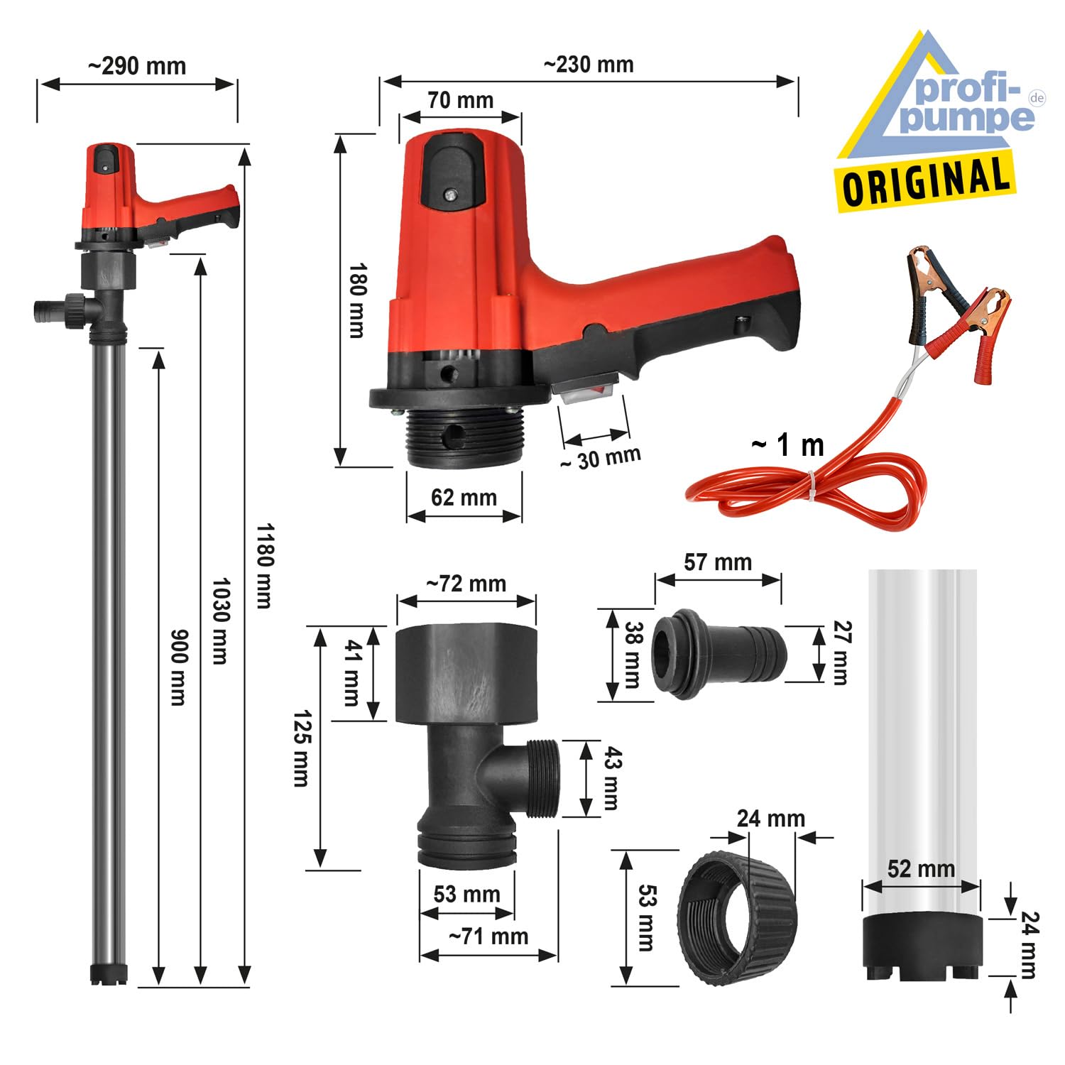 POMPE MANIVELLE ELECTRIQUE 380 WATT 24V PUISSANTE ROTATIVE POMPE VIDANGE POUR DIESEL