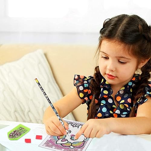 Miniatura 7 de Enenes Lápiz de cera para juego de pintura de diamantes, 10 bolígrafos de cera, 5 bandejas de clasificación, 2 pinzas, aplicador de diamantes de
