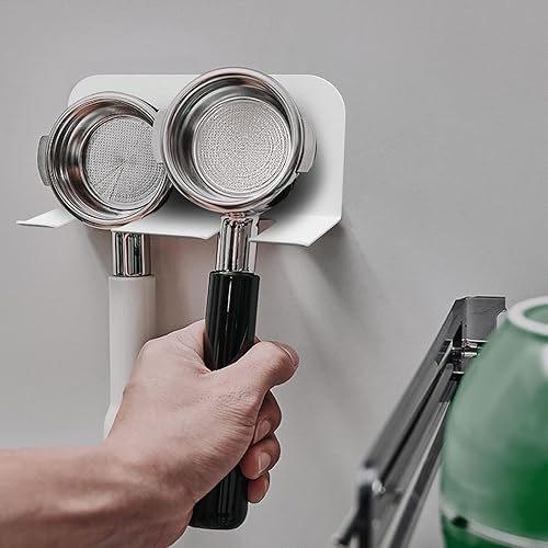 Miniatura 4 de CHICIRIS Soporte para portafiltro, soporte de pared para portafiltro de café con mango sin fondo, estante de pared universal para portafiltro de