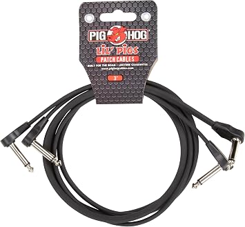 Pig Hog PHLSK3BK Low Profile Patch Cables 3ft 2pk