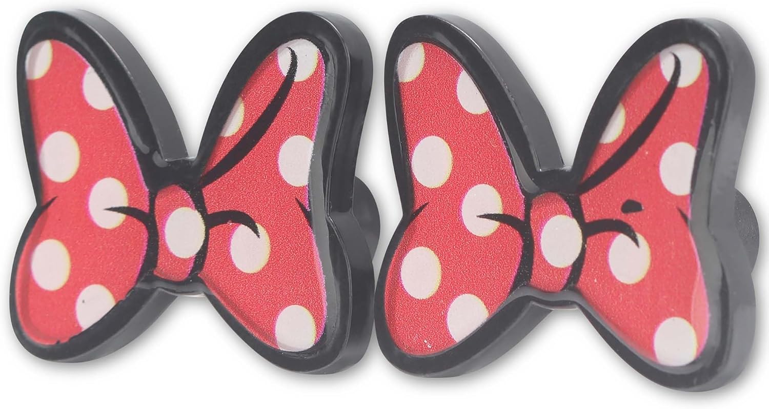 Open Road Brands Disney Minnie Mouse Bow Metal Knobs - Fun Minnie Mouse Knobs for Dresser or Cabinet - Pack of 2