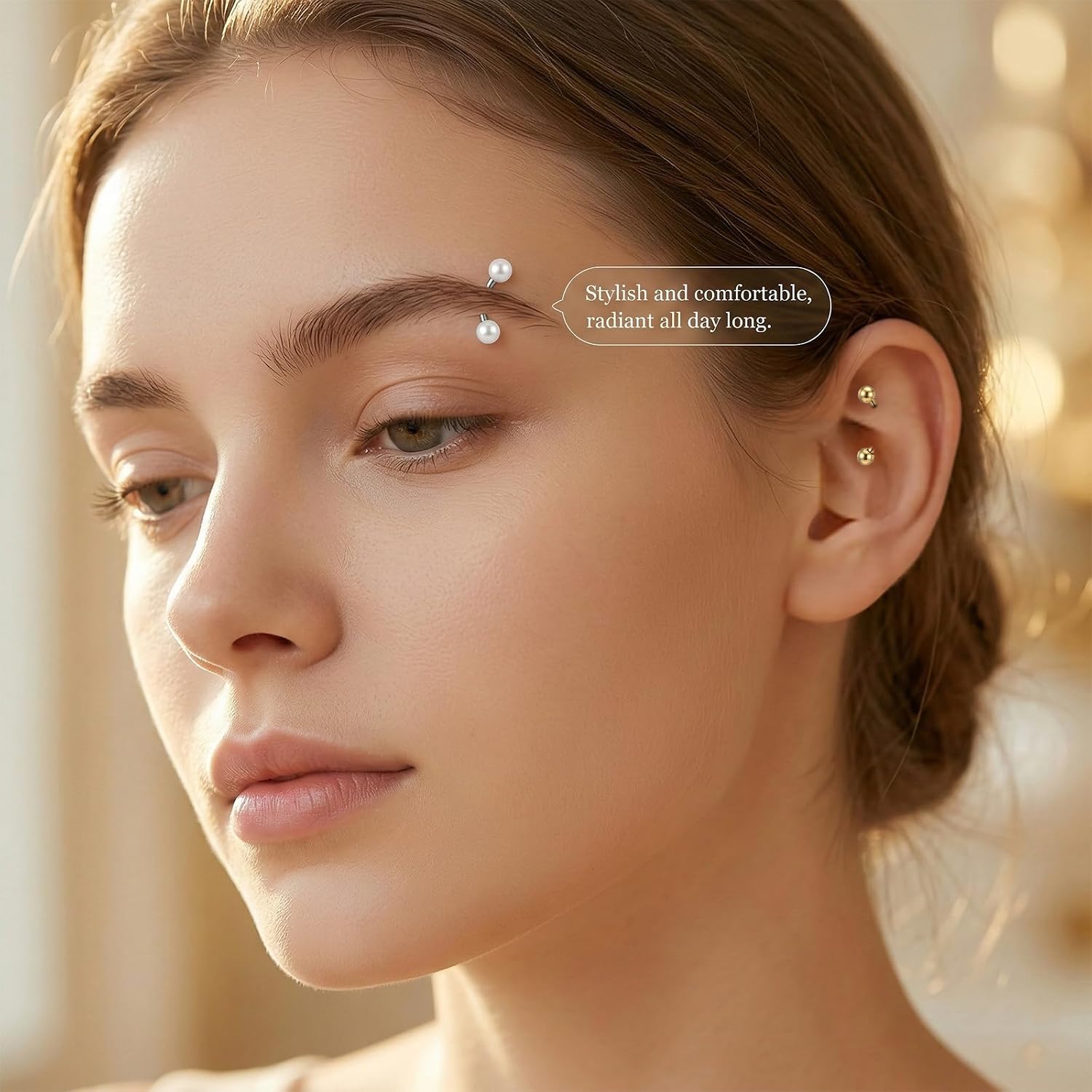 20 Pcs 16G Rook Piercing Jewelry Lip Earrings Jewelry Vertical Labret Curved Barbell Eyebrow Rings Stainless Steel Snake Eye Tongue Daith Piercing Ring for Men Women