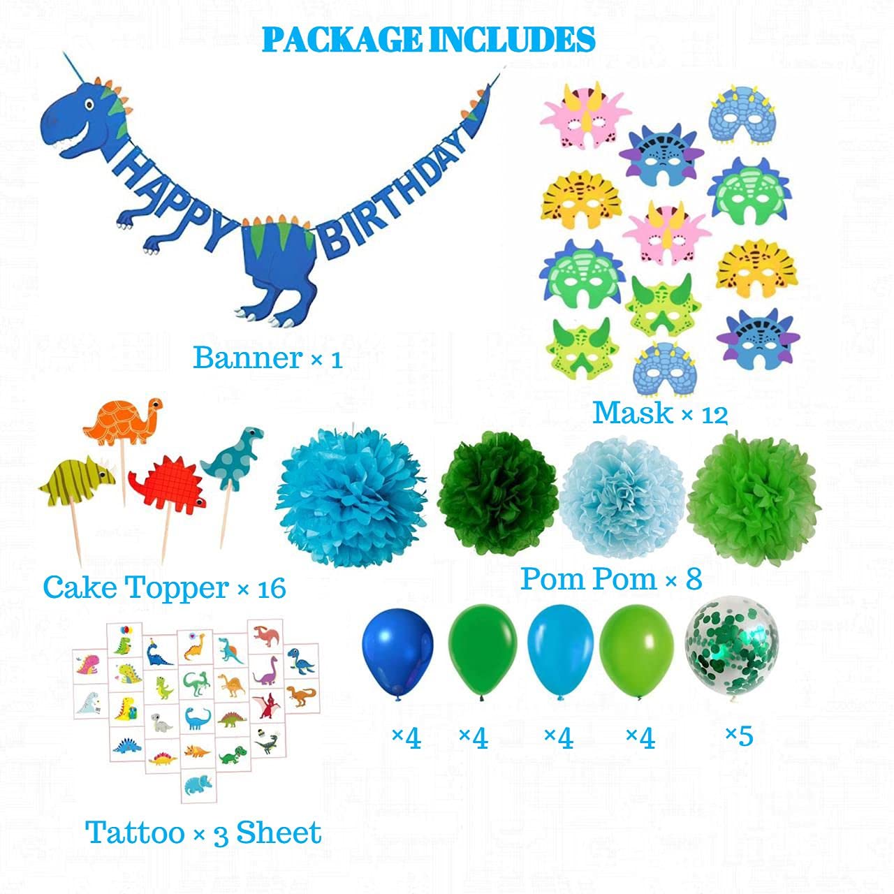 HIGHLAND Dinosaur Birthday Decorations Dinosaur Party Supplies Birthday Dinosaur Happy