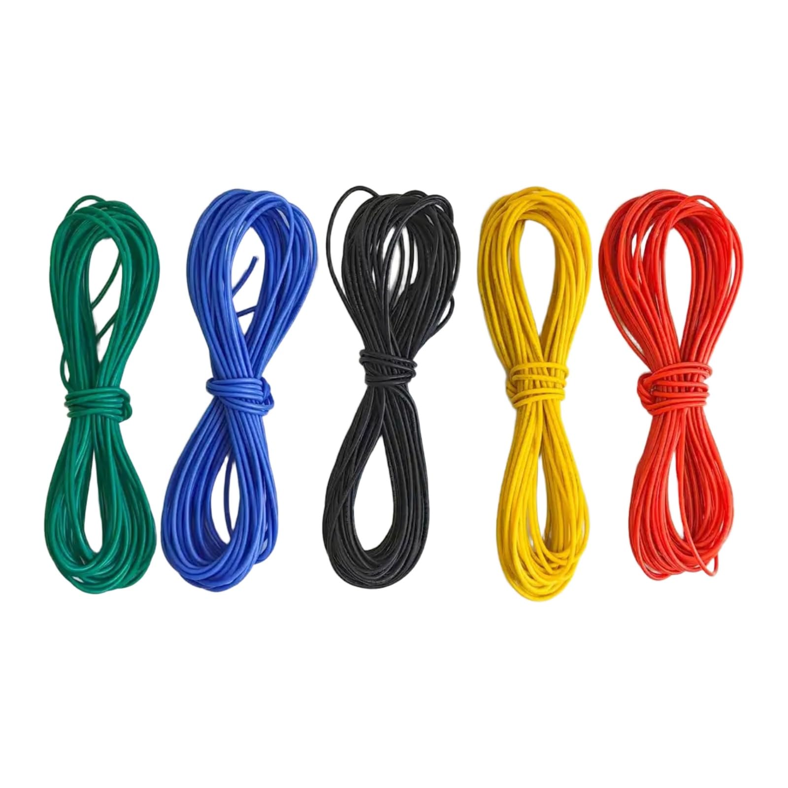 5 Colors Wire-28 AWG Cable Kit 10 ft 16 ft 33 ft Flexible(YELLOW; 5 m; 24 AWG)