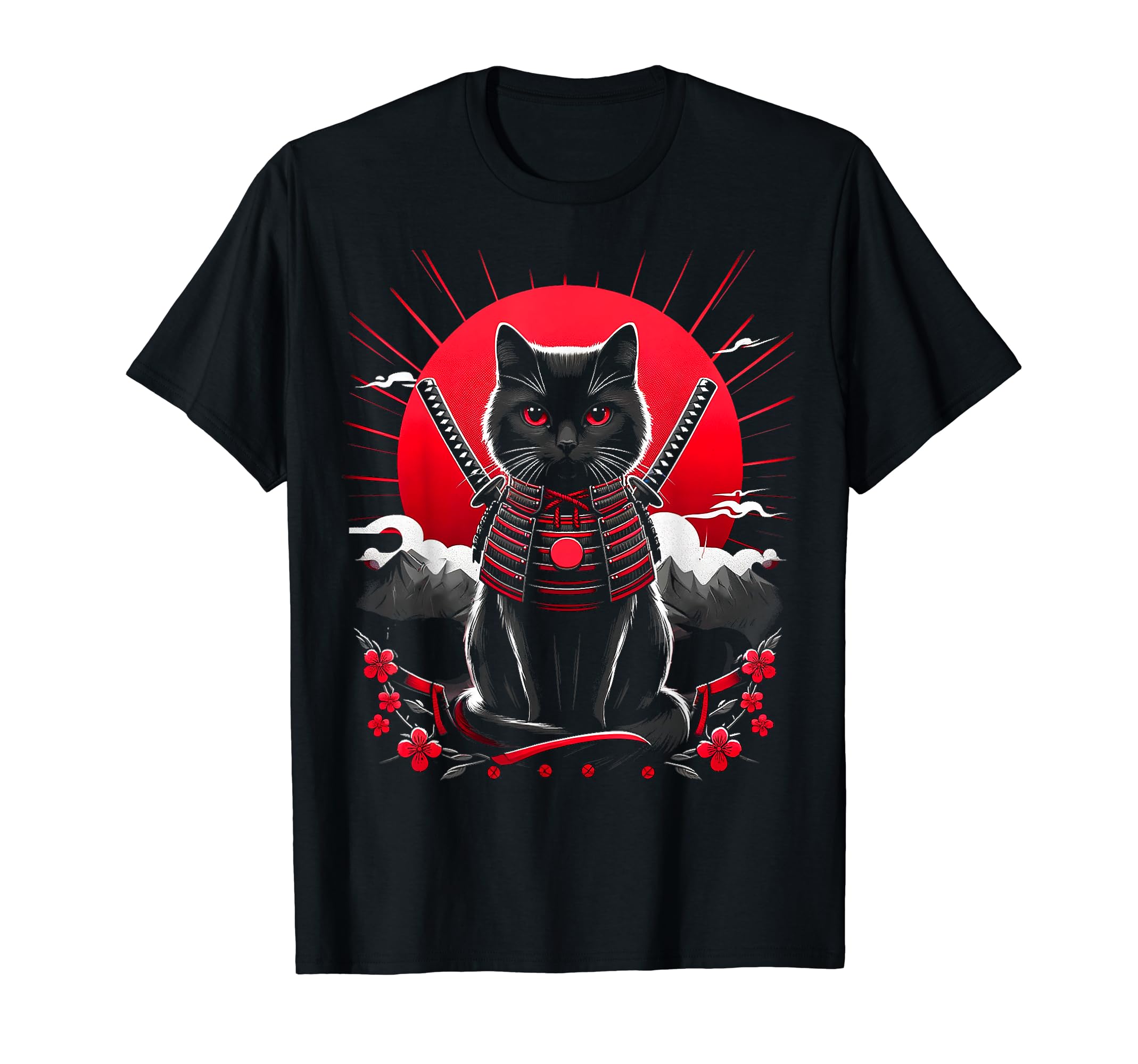 Anime Cat Kawaii Japanese Samurai Warrior Cats Gifts Ninja T-Shirt