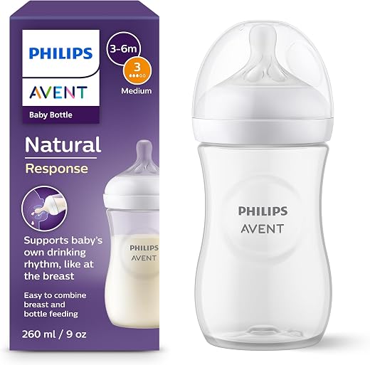 🚫 [CADUCADO] 🔥 Philips Avent Biberón Natural Response: biberón para bebés recién nacidos de 260 ml, sin BPA, a partir de 1 mes (modelo SCY903/01)