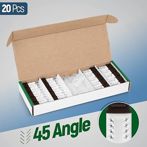 Miniatura 291 de Everest - Paquete de 50 conectores Keystone RJ45 Cat6 en ángulo de 45°, color blanco, conectores RJ45 hembra de perfil delgado, conector Keystone