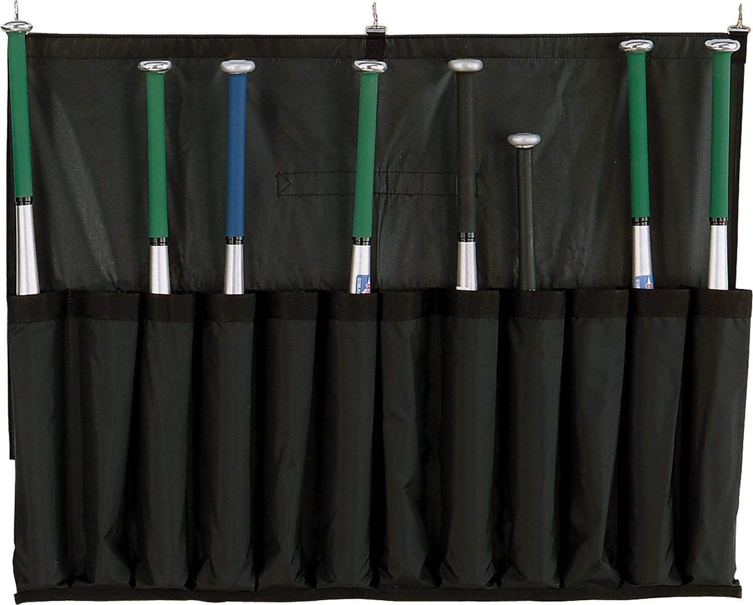Champion Sports Heavy Duty Nylon Reinforced Bat Caddy with Hanging Hooks - Holds 12 bats