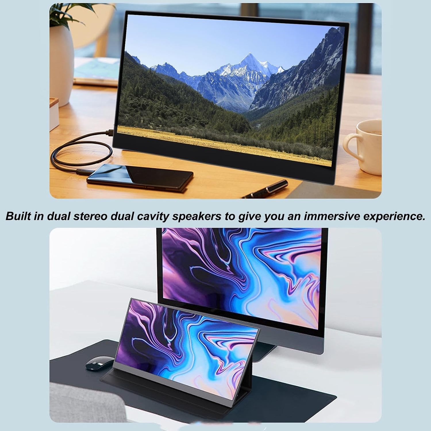 Sanpyl Touchscreen Portable Monitor 15.6inch, 144Hz Type C 2.5K Thin Touch Screen Portable Display for OS X Laptop, Projection Screen