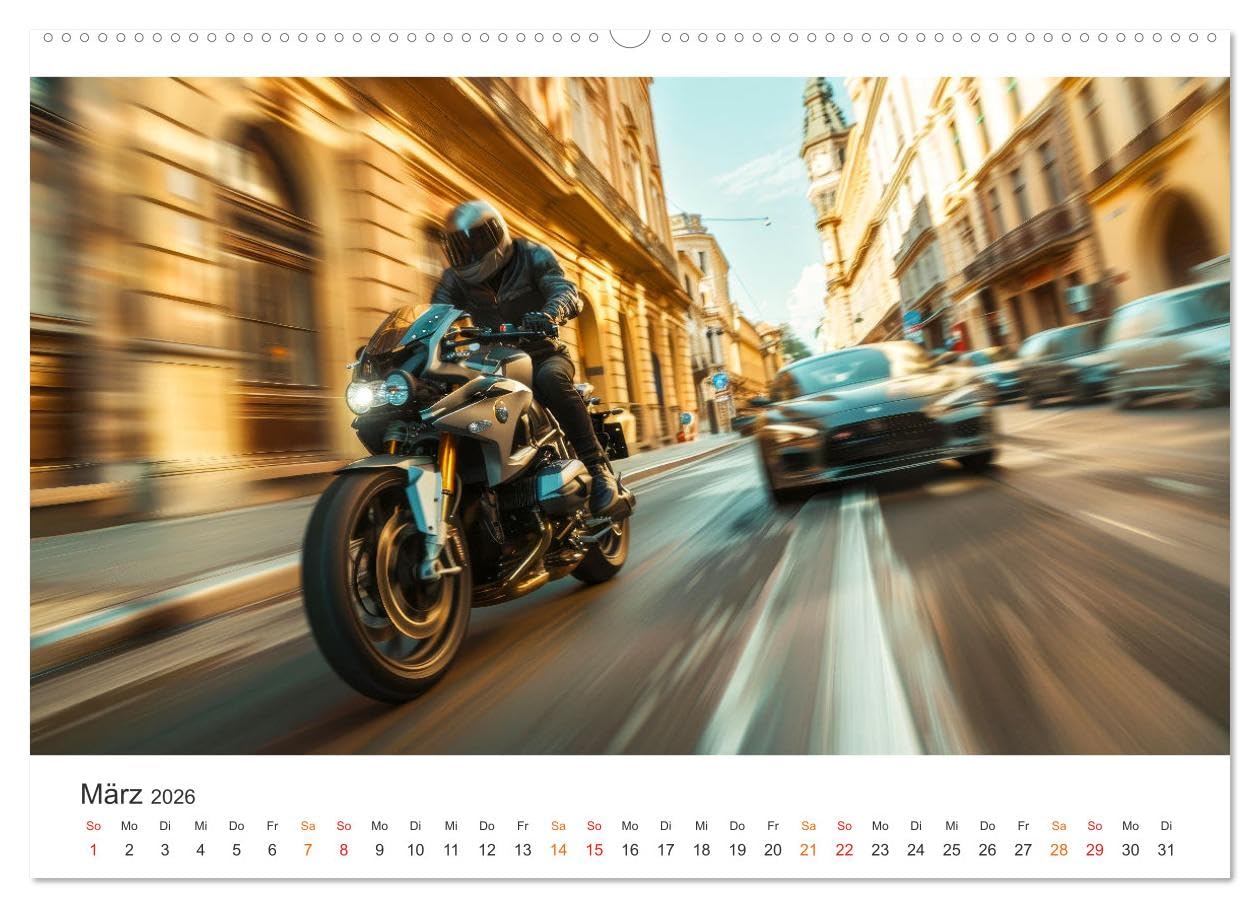 Motorrad tolle Momente (hochwertiger Premium Wandkalender 2026 DIN A2 quer), Kunstdruck in Hochglanz: Motorrad fahren - eine Wohltat für die Seele. (CALVENDO Mobilitaet)