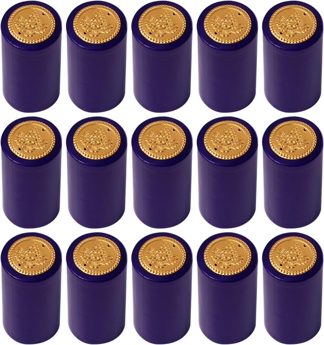 Toyvian 100pcs PVC Heat Shrink Capsules Wine Bottle Corks