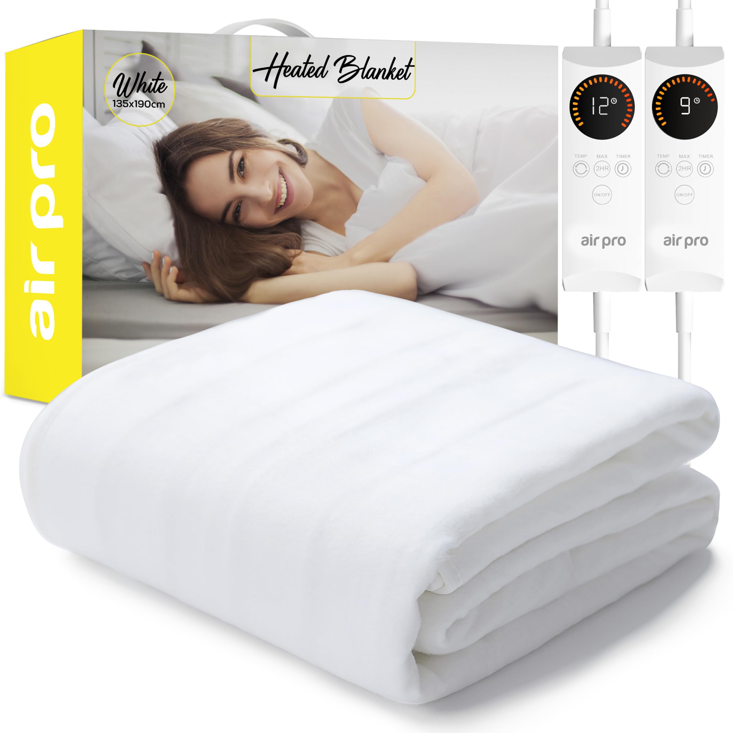 Air Pro Electric Blanket - Fully Fitted Mattress Cover With Elastic Straps - Premium Fleec...