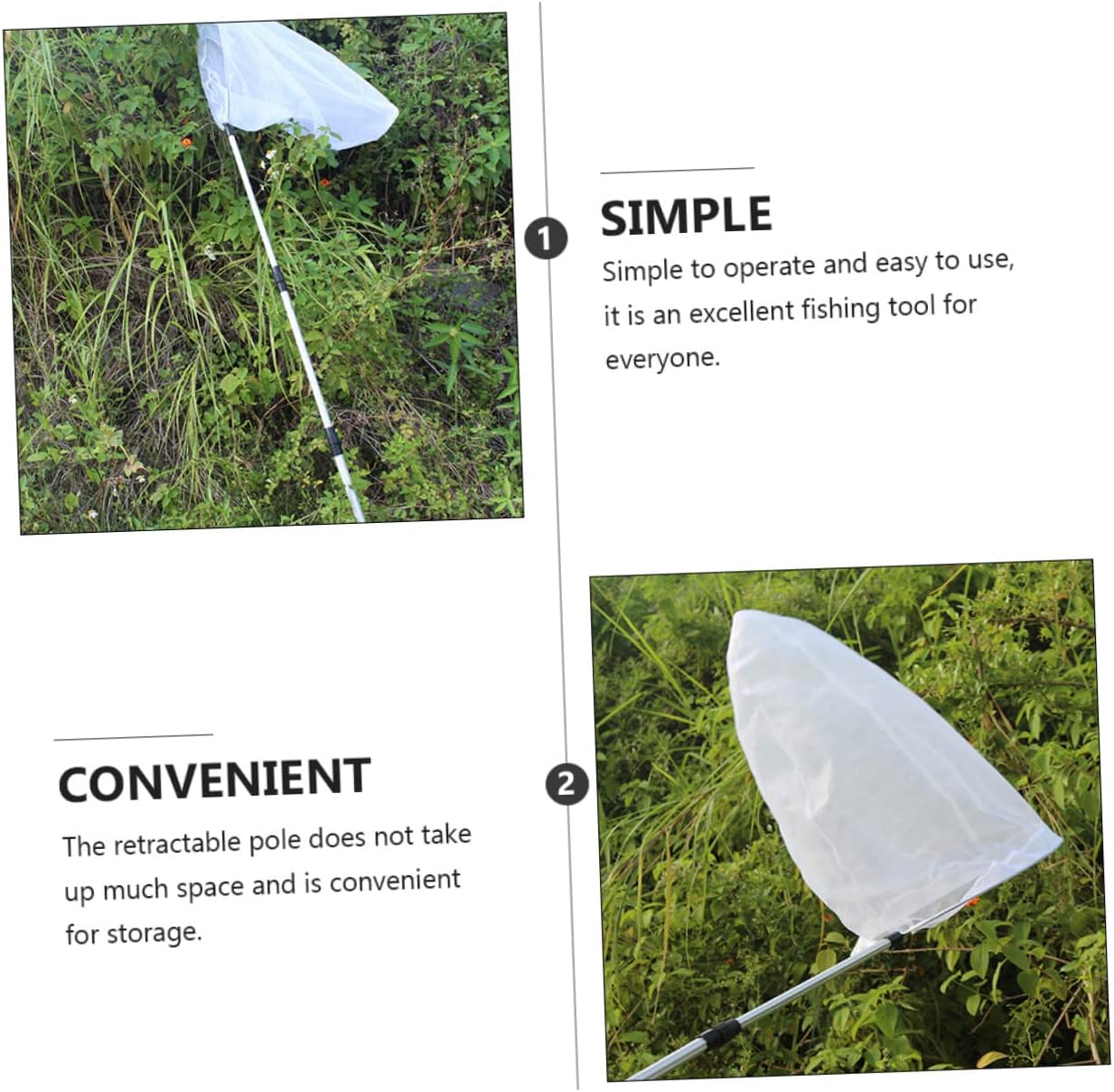 Extendable Butterflies Net with Retractable Handle Durable Catcher for Outdoor Fun and Learning for Collecting and Scientific Exploration