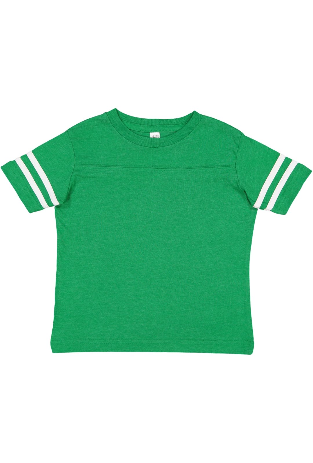 RABBIT SKINS Toddler Fine Jersey Short Sleeve Football Tee, Vintage Green/Blended White, 4T