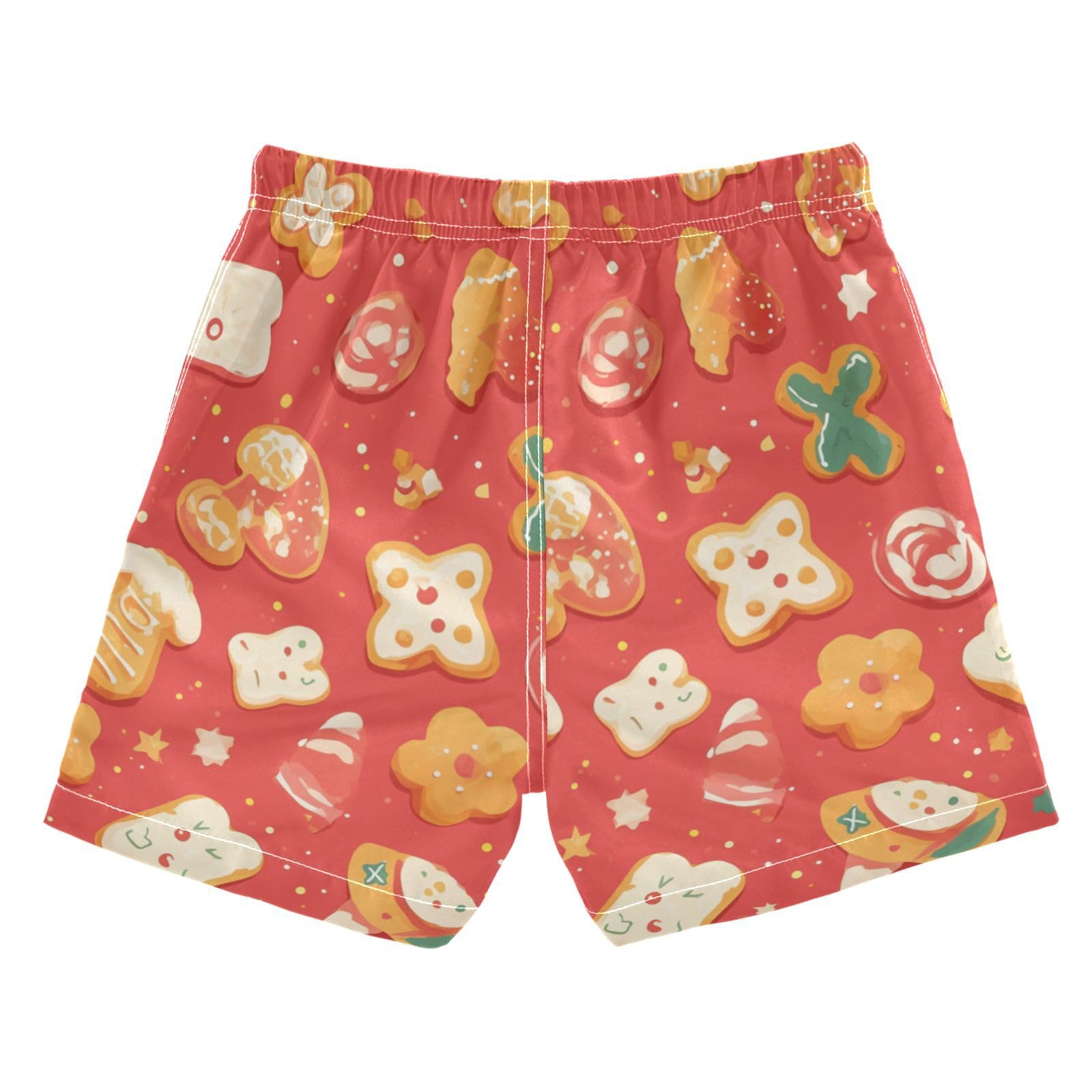 Zathe Gingerbread Cookies Coral Toddler Swimsuit Quick Dry Boys Joggin Shorts Kids Swimwears Son's Presents 2T