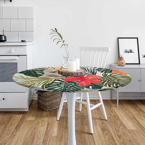 Vista 28 de Cardinal Bird - Mantel redondo ajustable con borde elástico de 36 a 42 pulgadas, mantel redondo elástico, impermeable, lavable, mantel circular