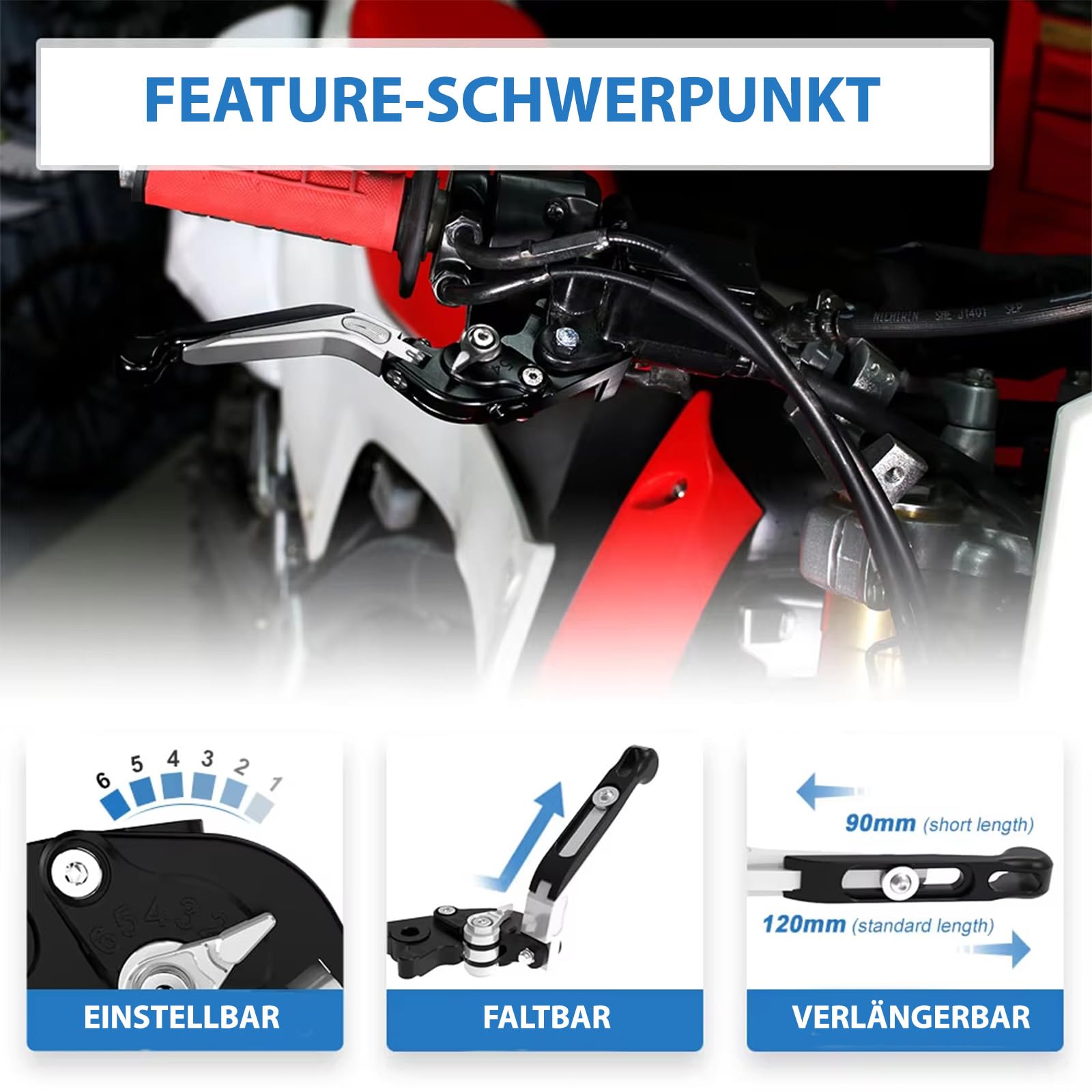 ZHUOWU Levier d'embrayage de Frein Pliable et Extensible Réglable de Moto CNC pour Z900 Ninja 650R ER6-F 2017-2019, Z650 2016-2019, Vulcan/S 650cc 2015-2019