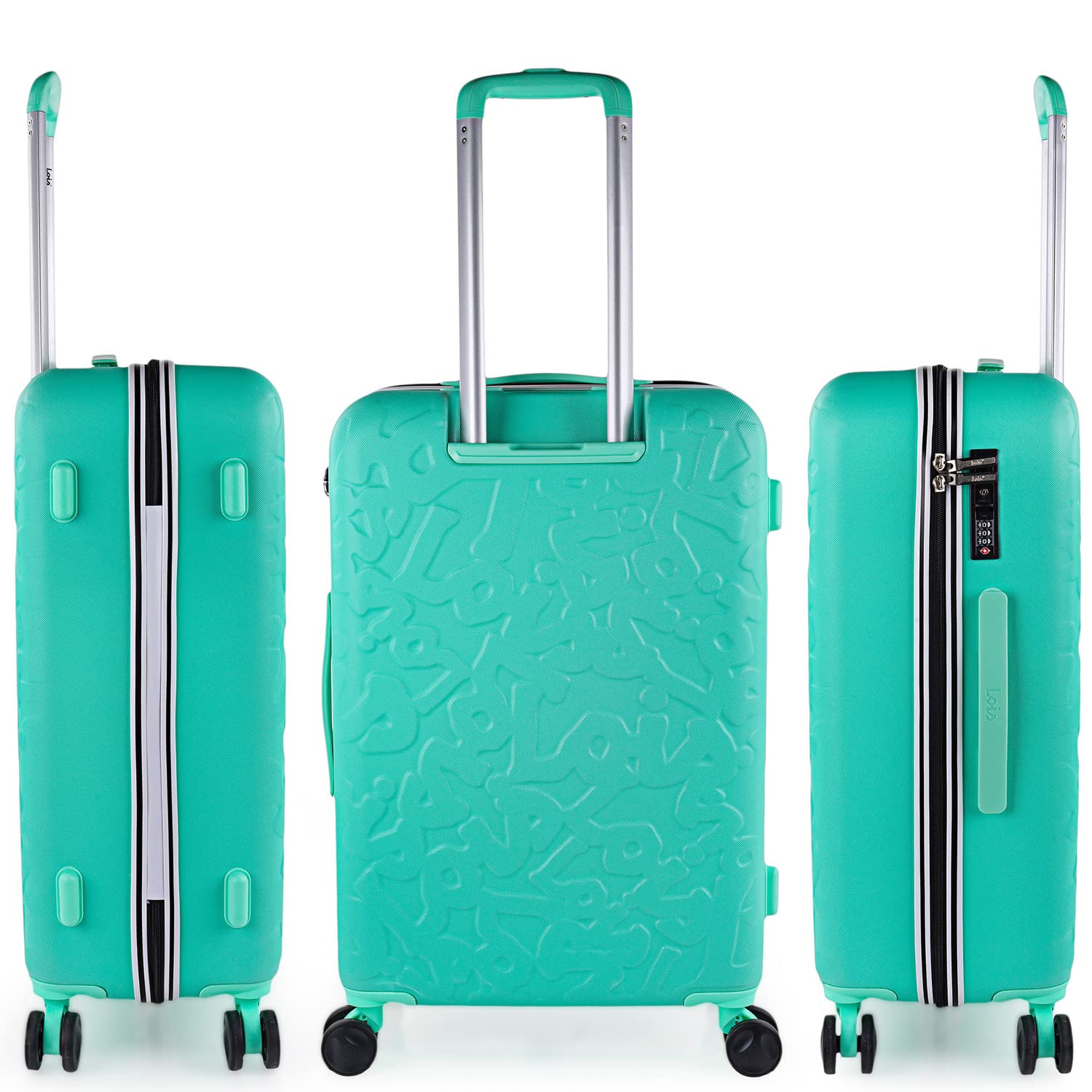 Lois - Maletas De Viaje rígidas Trolley con Candado de Combinación y 4 Doble Rueda 360° Set Maleta De Viaje Ligeras y Resistentes Extensible