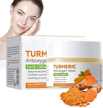 Turmeric Face Cream, Aanti Aging Cream For Radiant and Glowing Skin, Reduce Dark Spots & Hyperpigmentation, Refining Pores, Anti Ageing Moisturiser Cream for Women & Men - Brightening Turmeric