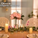 Glasseam Szklany wazon cylinder wazon do dekoracji stołu, 24 szt. szklany cylinder lampion