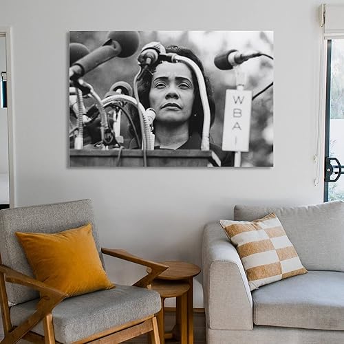 Miniatura 6 de Póster artístico estadounidense de Coretta Scott King, activista contra la pena de muerte, en blanco y negro, decoración de pared, pósteres e