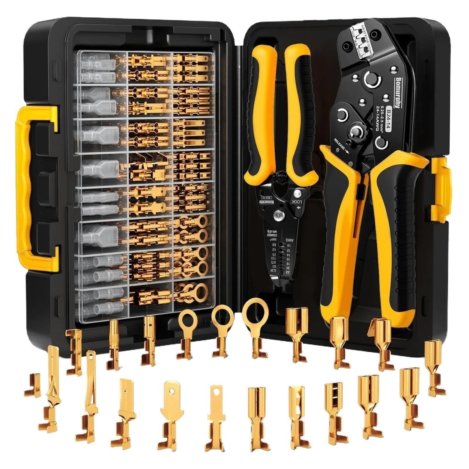 1 kit d'outils de sertissage avec dénudeur de fil, type 21.