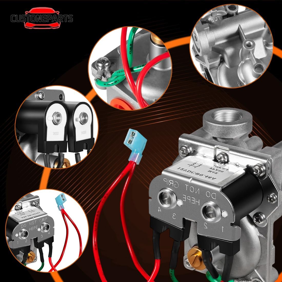 12V RV Water Heater Gas Solenoid Valve (Double Coil) FIT Atwood 6 & 10 Gallon DSI Models G6A-4E GC6AA-10E GC10A-4E, LP Gas Valve Replaces 93870 93321 92078-1 Pack