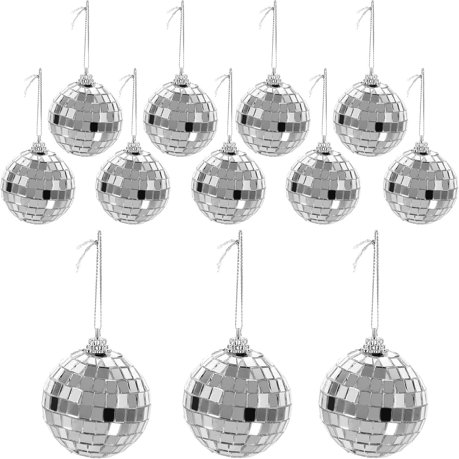 Bolas de Espejo Esféricas Plata 5cm Paquete 12pcs
