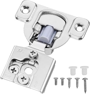VEVOR Schrankscharniere, 40er-Set teilweise aufliegende Möbelscharniere, 105-Grad-Öffnungswinkel, Soft-Close, Scharniere für gerahmte Schranktypen, mit Befestigungsschrauben, 71 x 57 x 18 mm
