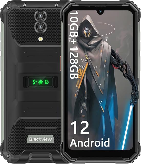 Blackview BV7200 Rugged Smartphone, 50MP+8MP Dual Cameras, Android 12 Tough Phone, MTK Helio G85, 10GB + 128GB /TF 1TB, 4G Dual SIM Waterproof Phone, 18W Fast Charge, Glove Mode, NFC, OTG, GPS - Black