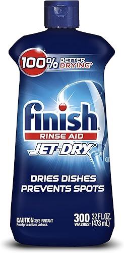 Finish Jet-dry, agente de enjuague, onza azul, 32 onzas líquidas (paquete de 12)