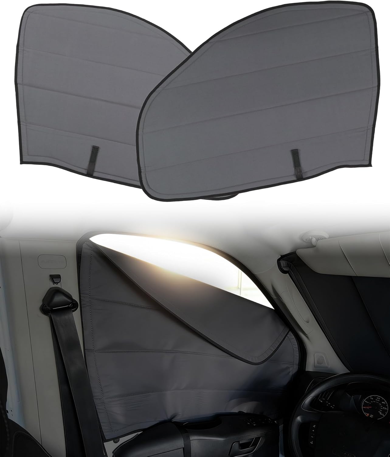 MELIPRON Magnetic Van Window Covers Fit for RAM Promaster 1500 2500 3500 2014-2026, Blackout Privacy & Thermal Insulation Side Shades for Van Life & Camping, Custom Fit, Easy Install, Gray (Pair)